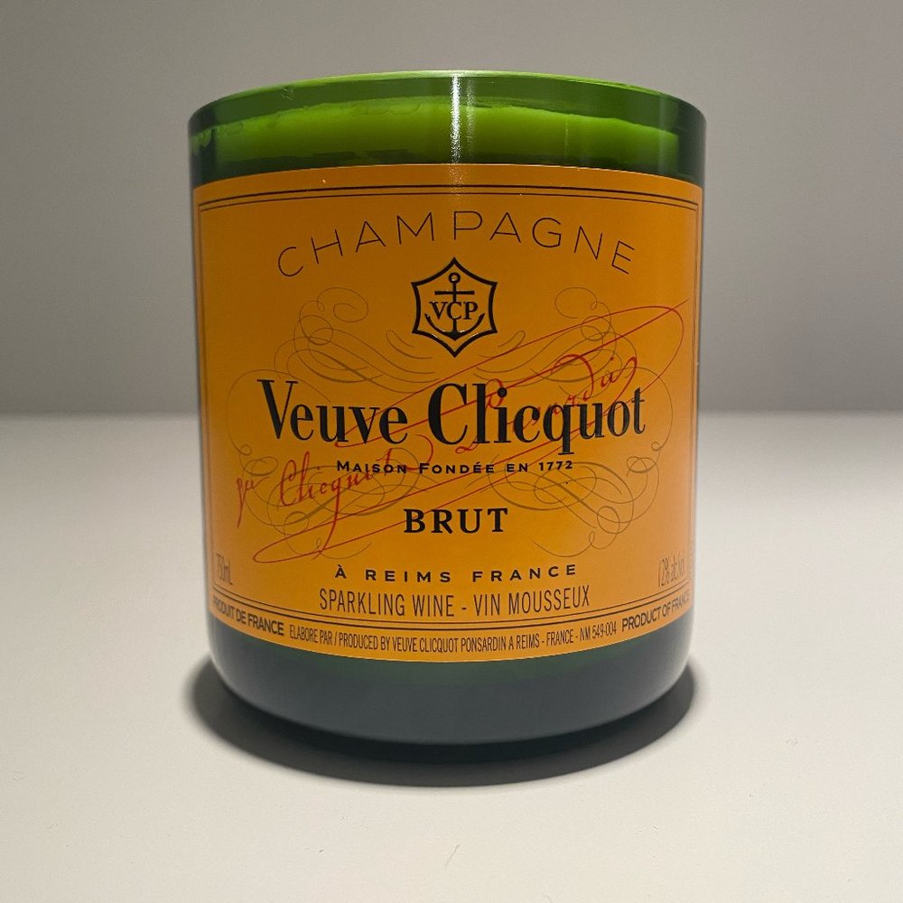 Custom Luxury Scented Candle Upcycled Champagne Bottle Veuve